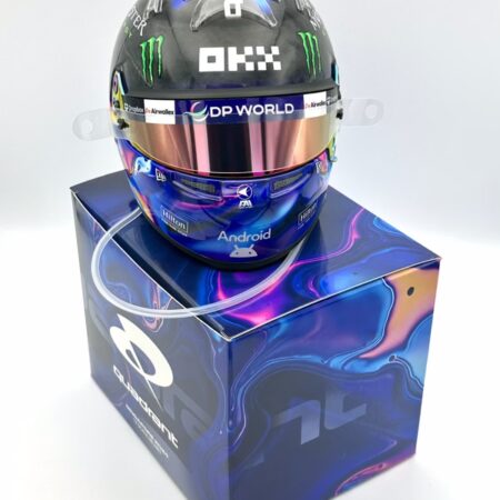 Lando Norris 2024 Singapore Quadrant 1:2 Mini Helmet Fully Upgraded