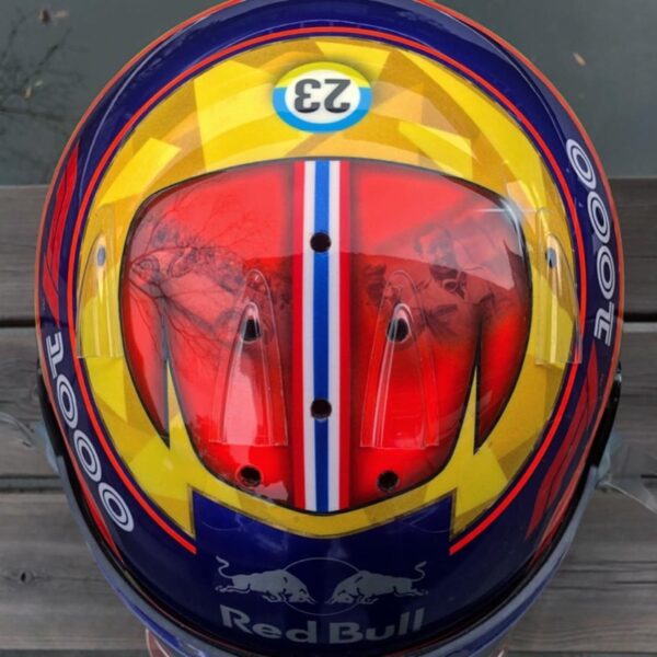 Alex Albon 2019 Toro Rosso Signed and F1 1000 Upgraded 1:2 Mini helmet - Image 3