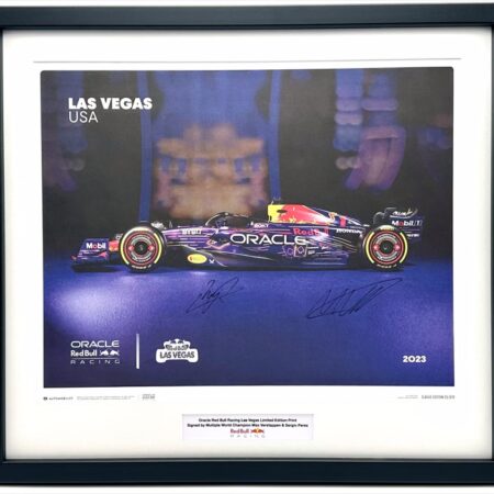 Max Verstappen & Sergio Perez Signed 2023 Las Vegas Ltd Edition Picture