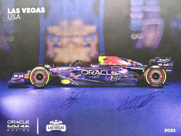 Max Verstappen & Sergio Perez Signed 2023 Las Vegas Ltd Edition Picture - Image 6