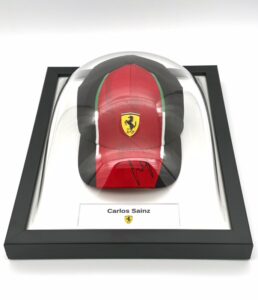 Carlos Sainz Signed Framed Ferrari Cap