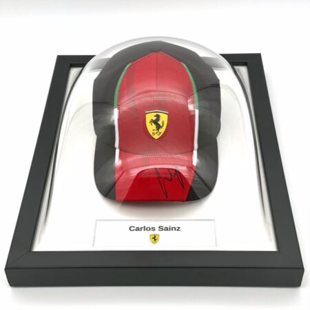 Carlos Sainz Signed Framed Ferrari Cap