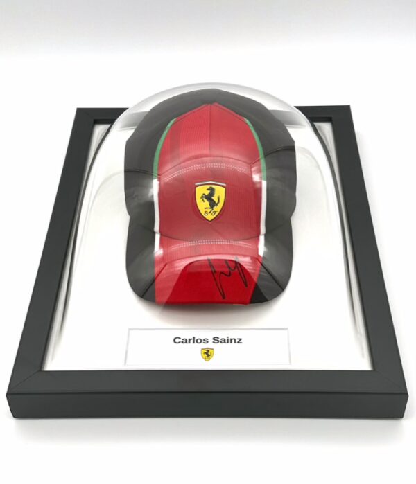 Carlos Sainz Signed Framed Ferrari Cap