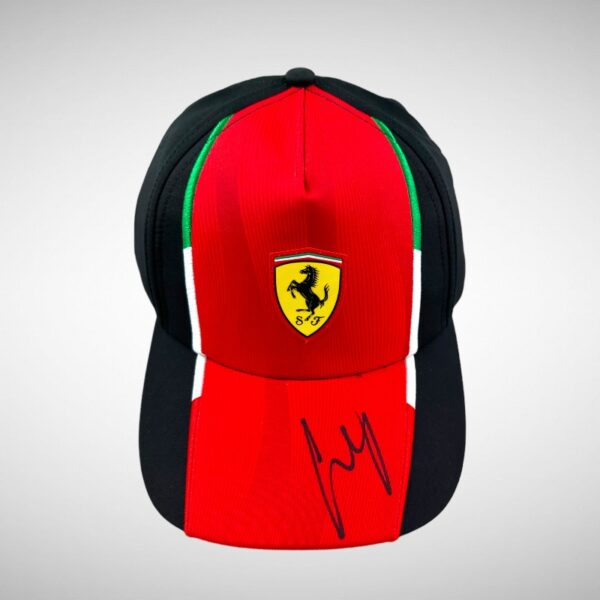 Carlos Sainz Signed Framed Ferrari Cap - Image 4