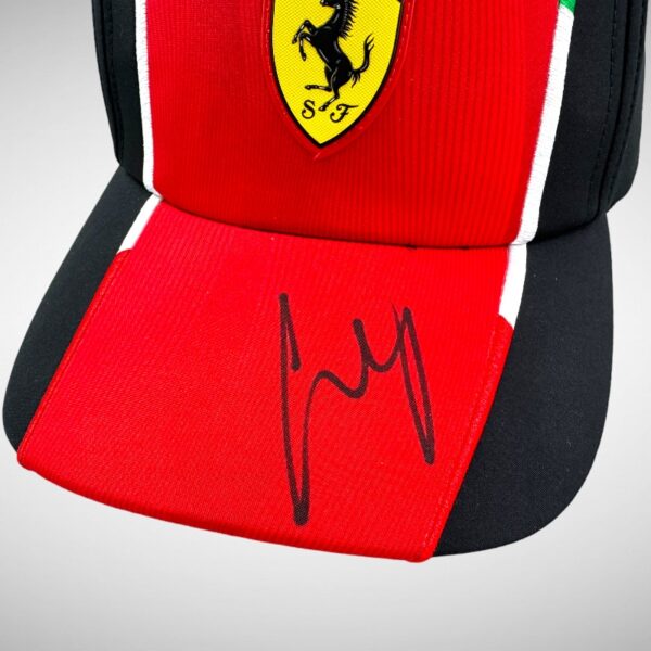 Carlos Sainz Signed Framed Ferrari Cap - Image 5