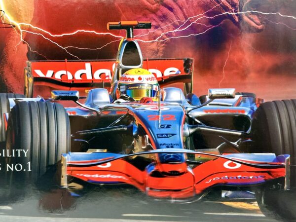 Lewis Hamilton Signed 2008 McLaren MP4-23 Framed NGK Sponsor Picture - Image 2
