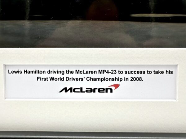 Lewis Hamilton Signed 2008 McLaren MP4-23 Framed NGK Sponsor Picture - Image 5