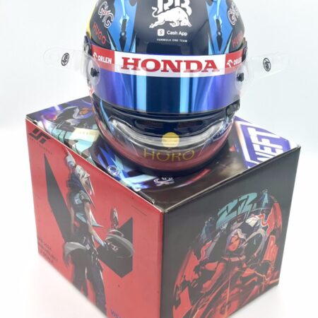 Yuki Tsunoda 2024 Spa 1:2 Mini Helmet with upgrades