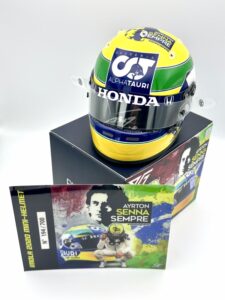 Pierre Gasly Signed 2020 Imola Senna Tribute 1:2 Mini Helmet + Upgrades