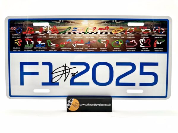 2025 Licence Number Plate Signed by James Vowles