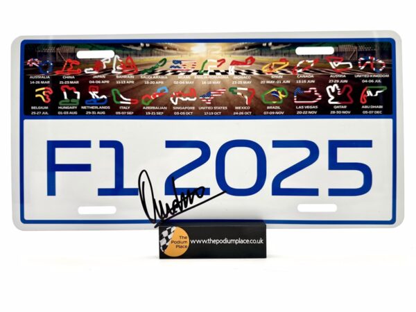 2025 Licence Number Plate Signed by Andrea Stella McLaren