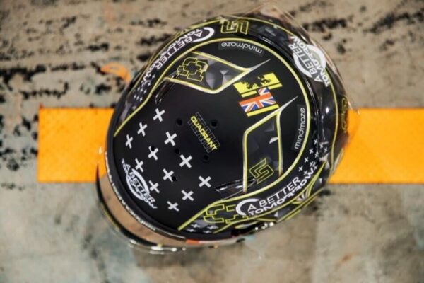Lando Norris 2020 Signed Bahrain Quadrant Upgraded 1:2 Mini helmet - Image 9
