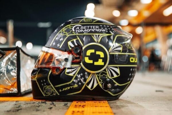 Lando Norris 2020 Signed Bahrain Quadrant Upgraded 1:2 Mini helmet - Image 10
