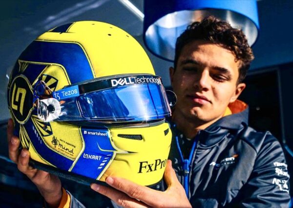 Lando Norris 2022 Season Signed and Upgraded 1:2 Mini helmet - Image 7