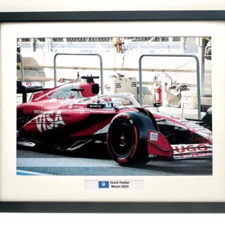 Isack Hadjar Signed Miami 2025 Racing Bulls VCARB 02 Framed Picture