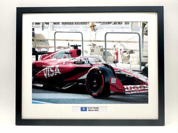 Isack Hadjar Signed Miami 2025 Racing Bulls VCARB 02 Framed Picture