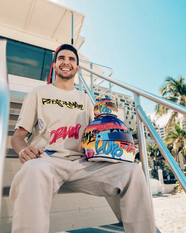 Esteban Ocon Signed 2024 Miami Orlinski 1:2 Mini Helmet with Upgrades - Image 11