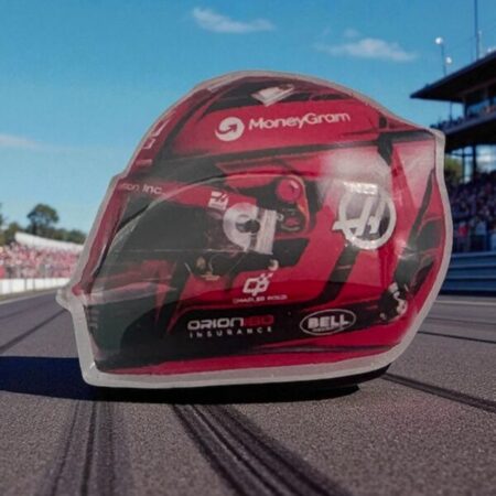 Esteban Ocon 2025 Haas Helmet Pin Badge