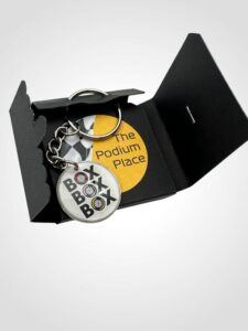 Box Box Box Double Sided Keyring