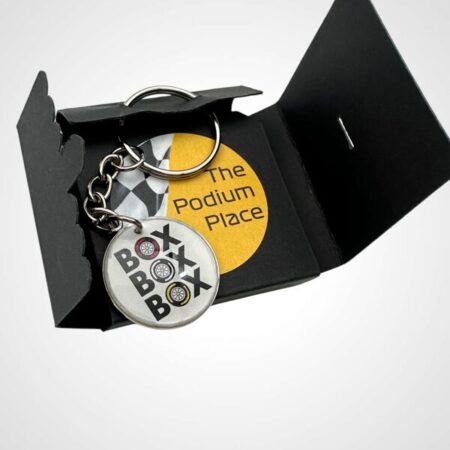 Box Box Box Double Sided Keyring