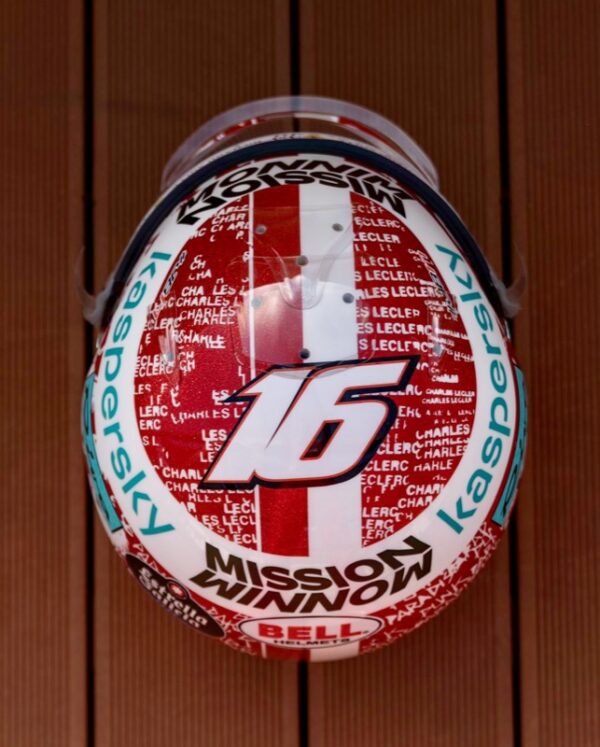 Charles Leclerc 2021 Abu Dhabi 1:2 Ltd Edition Helmet Fully Upgraded - Image 10