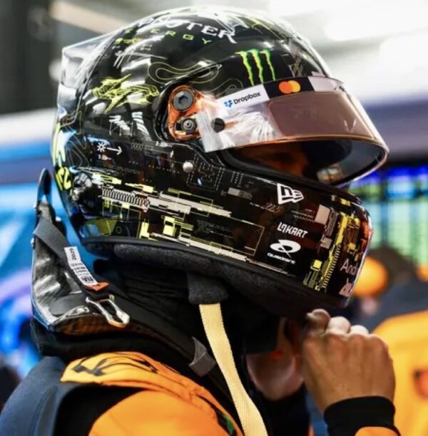 Lando Norris 2025 1:2 Bahrain Testing Helmet Fully Upgraded - Image 8