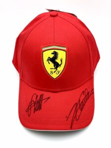Ferrari Cap Signed by Sebastian Vettel and Charles Leclerc