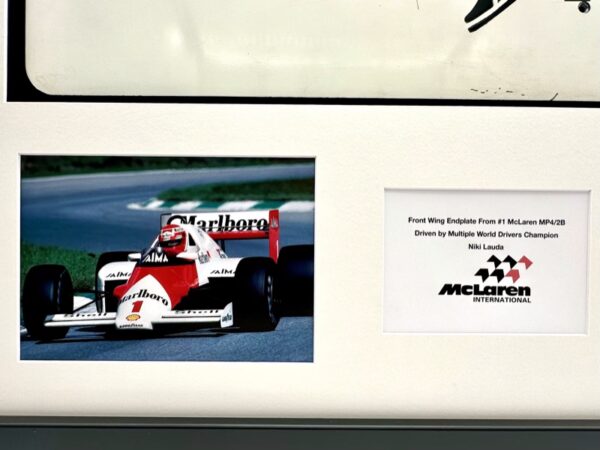 1985 McLaren MP4/2B Niki Lauda used Front Wing Endplate - Image 7